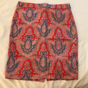 JCrew Paisley Pencil Skirt